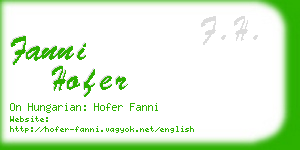 fanni hofer business card